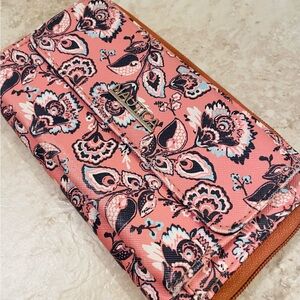 Nautica Pink Clutch with Intricate Floral Design